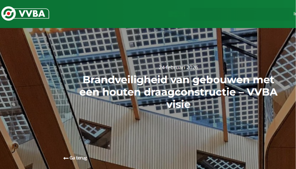 Brandveiligheid van gebouwen met een houten draagconstructie – VVBA visie